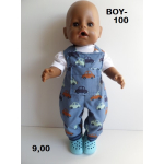 Tuinbroek en shirt, auto
